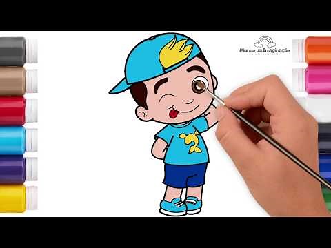 Como desenhar o Luccas Neto passo a passo - Mundo da Imaginação - Colorindo e aprendendo
