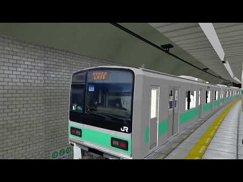 OpenBVE: Joban Line 209-1000 at Tokyo Metro Chiyoda Kita-Senju Station
