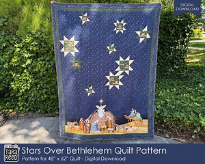 Stars Over Bethlehem Quilt Pattern: Nativity Scene (PDF Download, 48x62in - Etsy