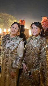 [India Diaries] The final and most magical night of Priyal and Devansh wedding where the love sparkled as much as the jewels! ✨ Each guest was dressed to the nines in jewellery, but before I unveil to you what I wore, I have to share a glimpse of these two ladies stealing the show - @pannubhansali and @drashtybhansali wearing the finest creations by Gem & Jewels Palace @gemsjewelspalace . I honestly have not seen so many stunning jewels being worn in one place! But I spotted one interesting thin