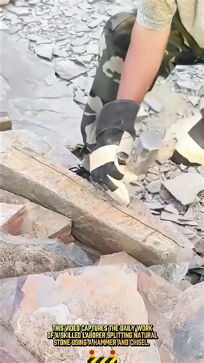 Best of Manual Stone Splitting Process for Building Materials #dailywork #StoneSplitting