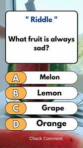 90K views · 1.9K reactions | What fruit is always sad? - Riddle & Answer #pediaboxlagecy #quiz #riddles #trivia | Pediabox Lagecy | Facebook