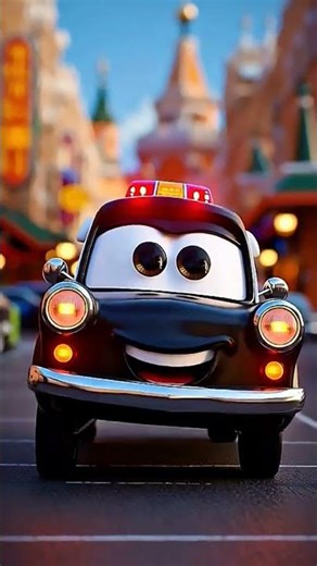 The Cute 😍 Animated Police Car 🚓 | Meet Black Police Car.🖤 #3DCartoon #Shorts #viral #policecar