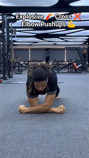 Explosive 🧨 Cross ❌ Elbow Pushups 💪 challenge ✅ #challenge #explosivetraining #strength