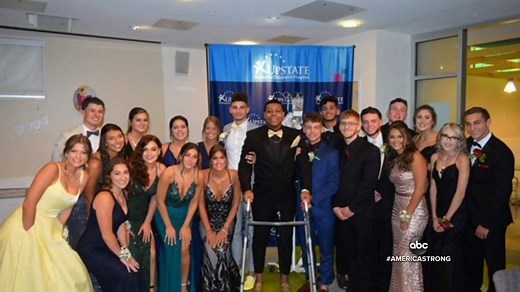 945K views · 29K reactions | AMERICA STRONG: After a group of high school seniors in upstate New York found out that their classmate Ilijah Barron, would be missing prom due to his battle with bone cancer; they brought the senior ball to him in the hospital. Tom Llamas reports. #AmericaStrong https://abcn.ws/2IDfp77 | ABC World News Tonight with David Muir | Facebook