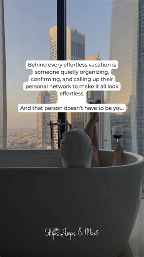 Life hack: that person doesn't have to be you, You get the option to show up, be in the moment and not have the responsibility of a single item on the itinerary. If you gift yourself anything in 2026, make sure it's at least one trip completely planned for you Honestly, being able to sip your coffee and enjoy the views without stressing about private tours and airport pickups is so underrated. But fair warning, it's kind of like sitting in business class. Once you've experienced it, it's really 