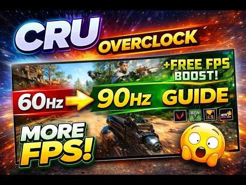 Unlock Hidden FPS 😱 CRU Overclock (No GPU Upgrade!)🚀⚡
