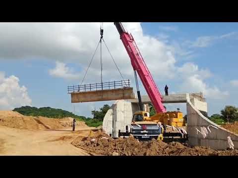 Railway bridge slab installation with crane | Railway track updates
