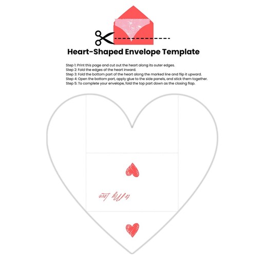 DIY Heart Envelope Template, Printable Love Notes Kit (digital Download), Valentines Day Gift - Etsy