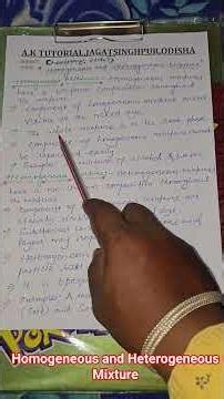 Homogeneous and Heterogeneous Mixture ||Std-IX Chemistry ||#shortsfeed