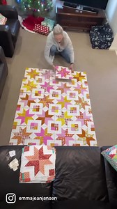 24K views · 262 reactions | I like using the floor to finalise my quilt layouts. Design walls are great but I think this shows you what they will look like on a bed. This method works for me, but I would love to know how you do it? • #emmajeanjansen #emmajeanjansenpattern #brontesstarsquilt #brontesstars #starquilt #starquiltblock #modernquilt #quiltsofinstagram #quiltblocklayout #quilttop #quiltpattern | Emma Jean Jansen | Facebook