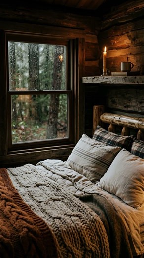 Side Window Rain + Candle Shelf (Intimate Cozy) 🕯️☔