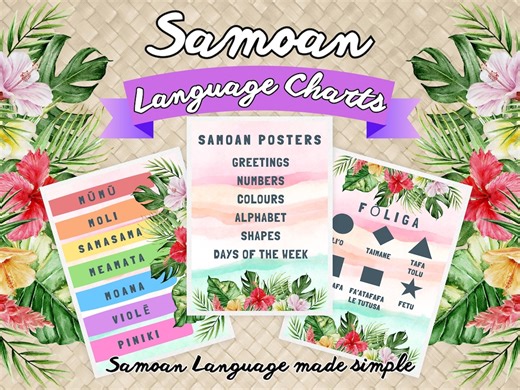 Samoan Language Learning Posters | Greetings, Colours, Alphabet, Numbers (PDF Download) - Etsy Canada