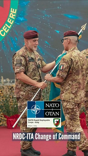 A new chapter begins at #NRDCITA! ✨ Today we bid farewell to Lt. Gen. Lorenzo D’Addario, thanking him for his outstanding leadership, and warmly welcomed Lt. Gen. Gianluca Carai as our new Commander. Together, we remain ready to face the challenges ahead as HQ of NATO’s Allied Reaction Force. 💪🌍 #WeAreNATO | #StrongerTogether | #ARF | NATO Rapid Deployable Corps Italy