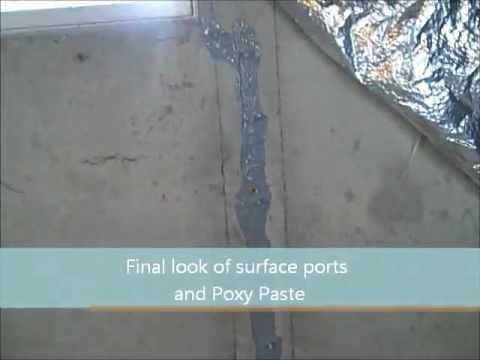 Leaking basement concrete control joint repair:Polyurethane crack injection