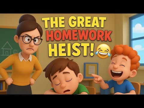 🏆 “The Great Homework Heist! 😂 | Funny School Cartoon for Kids” 