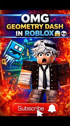 OMG GEOMETRY DASH IN ROBLOX 😱☠️🔥 #roblox #geometrydash #shorts #trending