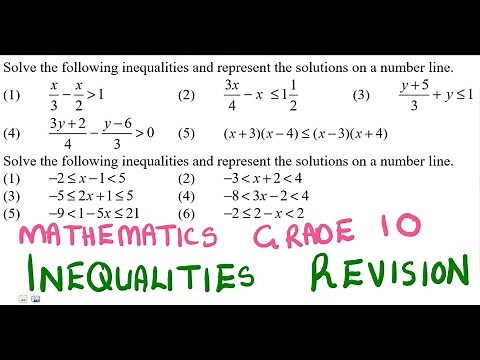 Mathematics Grade 10 Inequalities Revision ‪@mathszoneafricanmotives‬