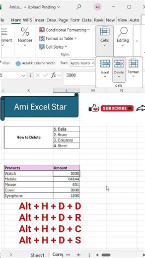How to Use Shortcuts Delete in Excel #excel #excelshortcuts #office #microsoftexcel #microsoftoffice