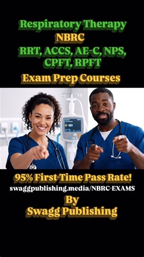 Reginald Alston on Instagram: "The NBRC RRT, ACCS, AE-C, NPS, SDS, CPFT, and RPFT Exam Prep Courses! Swagg Publishing’s NBRC Exam Prep Courses are high-performance study programs designed to help respiratory professionals succeed. Covering the RRT, ACCS, AE-C, NPS, SDS, CPFT, and RPFT exams, each course delivers focused instruction, exam-aligned content, and proven test-taking strategies. With a 95% first-time pass rate across all six exams, these prep courses are built for efficiency, confidenc