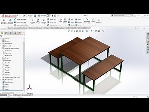 Design a Cafe Table and Chairs Use Solidworks