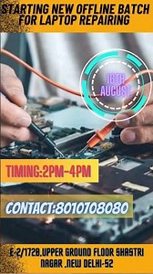 Laptop Chip Level Repairing course LCIIT New Batch 16th August 2 PM