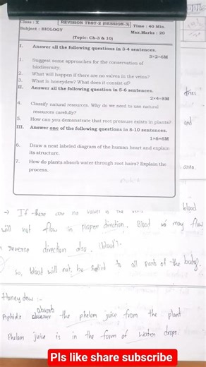 SSC biological science imp question papers chapter wise/quick revision/20marks paper