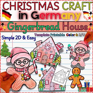 Christmas in German - Paper Gingerbread House Holidays Around the World
