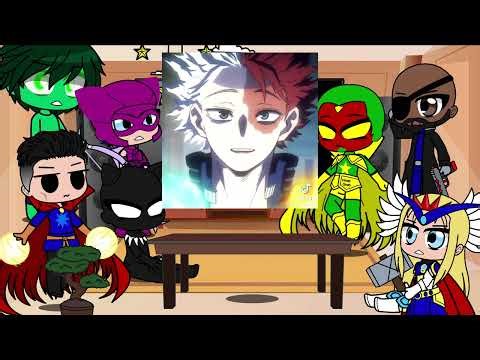 Avengers react to shoto todoroki | deku | MHA BNHA | Gacha life