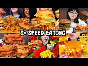 2× SPEED EATING CHALLENGE | CRISPY BURGERS AND CRAZY MELTED CHEESE | FASTEST EATING EXPERIENCE EVER