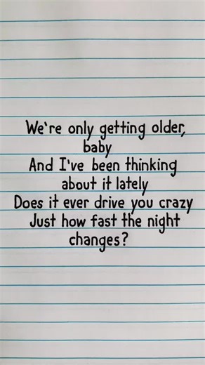 Night Changes - Song Lyrics Handwritten Sing-along