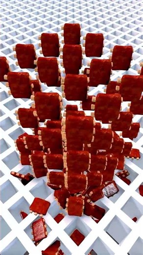 Physics Of Beef Ribs Falling Deep #3danimation #simulation #satisfying