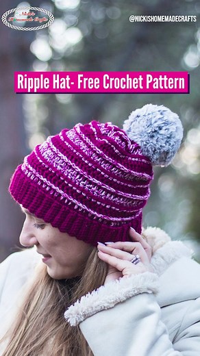 7.8K views · 137 reactions | There are so many different ways to CROCHET and CHANGE COLORS ❤️ This crochet pattern is called the Ripple Hat can easily be made in 2 different colors with simple color transitions Try making it here: https://www.nickishomemadecrafts.com/ripple-hat/ | Crochet Patterns & Tutorials by Nicki's Homemade Crafts | Facebook