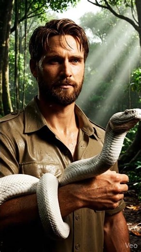 Ultra Realistic White Snake in Hand 🐍 | Jungle Cinematic Shot 4K