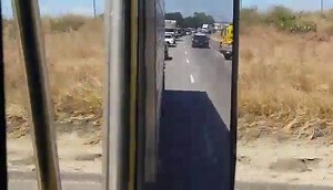 VIDEO FROM THE SOLO VEHICLE ACCIDENT ON SOUTHBOUND 99 NEAR WINTON PARKWAY OFF RAMP MERCED COUNTY, CA - At approximately 10:08 a.m., units with the Merced Area CHP, Cal Fire and Riggs responded to a call of an unknown vehicle hitting several cows in the area of southbound hwy 99 and the Winton Pky off ramp. One person was pinned in a pickup as Cal Fire worked to extract the person. According to CHP no humans suffered injuries. It is not known how many cows were wounded. | Merced County News Telev