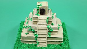 Learn how to make a multi-level Tomb Raider themed Temple Cake on #NerdyNummies 🗿🌿🎂 | Nerdy Nummies