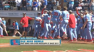 Ole Miss run rules Mississippi State 14-2 for its largest margin of victory over the Bulldogs since 1960. More on the historic series-clincher. ⬇️ 📰 https://rebs.us/3Jj2ENp | Ole Miss Baseball