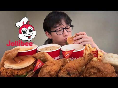 Jollibee Feast: Spicy Chicken Sandwhich + Spaghetti + MORE | ASMR Mukbang