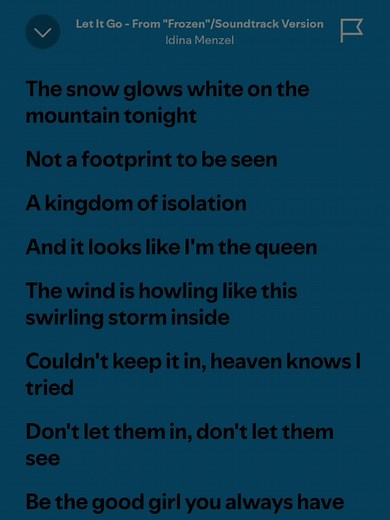 Let It Go Lyrics from Disney's Frozen