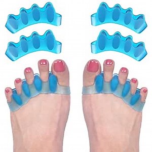 4 Pcs Gel Toe Separators to Correct Bunion,Bunion Corrector for Women Men Toe Spacers Hammer Toe Straightener Big Toe Stretcher（Blue