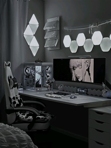 🖤🩶🤍 #fypage #tecktok #desksetup #darksetup #pcsetup | PC Setup