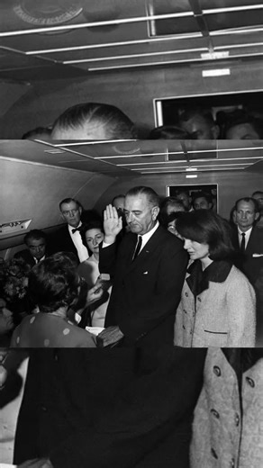 Wait, STOP! This iconic photo is the most chilling transfer of power in history! 🤯 We're seeing Lyndon B. Johnson sworn in as President on Air Force One, moments after JFK was assassinated. This clip is viral gold because it shows Jackie Kennedy standing right beside him, still in her blood-splattered suit (though not visible here), refusing to change because she wanted them to