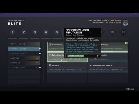Destiny 2 Episode Heresy - Guardian Ranks - Rank 7 requirements - Season 26