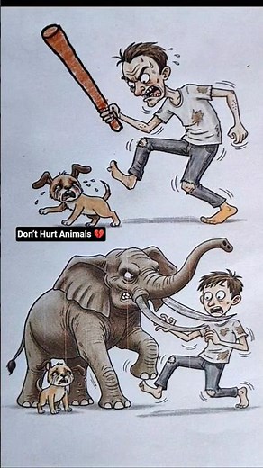 💔 Don’t Hurt Animals | Emotional Drawing | Save Animals 🐶