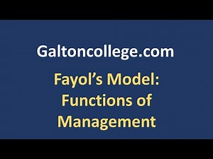 Fayol's Model: Functions of management