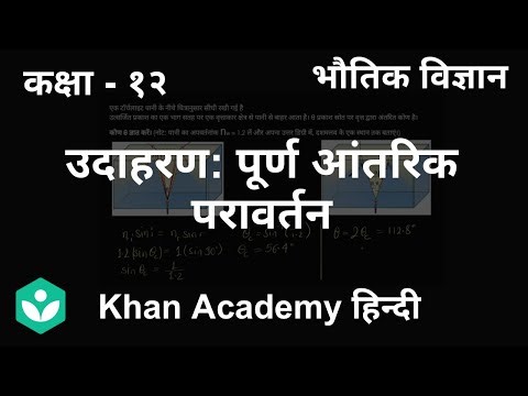 Worked example: Total internal reflection [Hindi] | Ray Optics and Optical Instruments | Grade 12