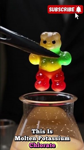 Exploding Gummy Bear Experiment 🔥🍬 Crazy Chemistry Reaction!#CoolChemistry #MadScience#ScienceShorts