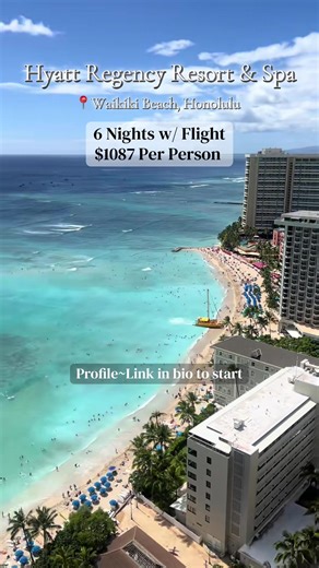 Hawaii travel deal Hyatt Regency Waikiki beach resort and spa #hawaii #travel #traveldeals #honolulu #bucketlisttravel Flights EWR Dates April- May To get all info on dates and deals you must go through my agency. Pricing is in usd and may vary by departure city and travel dates