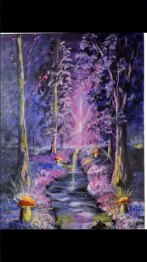 How to Paint a Magical Forest Path (Easy Acrylic Tutorial) #magicforest #painting #art #drawing