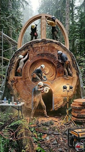 Can a Fallen Tree Trunk Become a Luxury Bedroom? 🛏️🌳#timelapse #diy #fyp #shortsfeed #woodwork